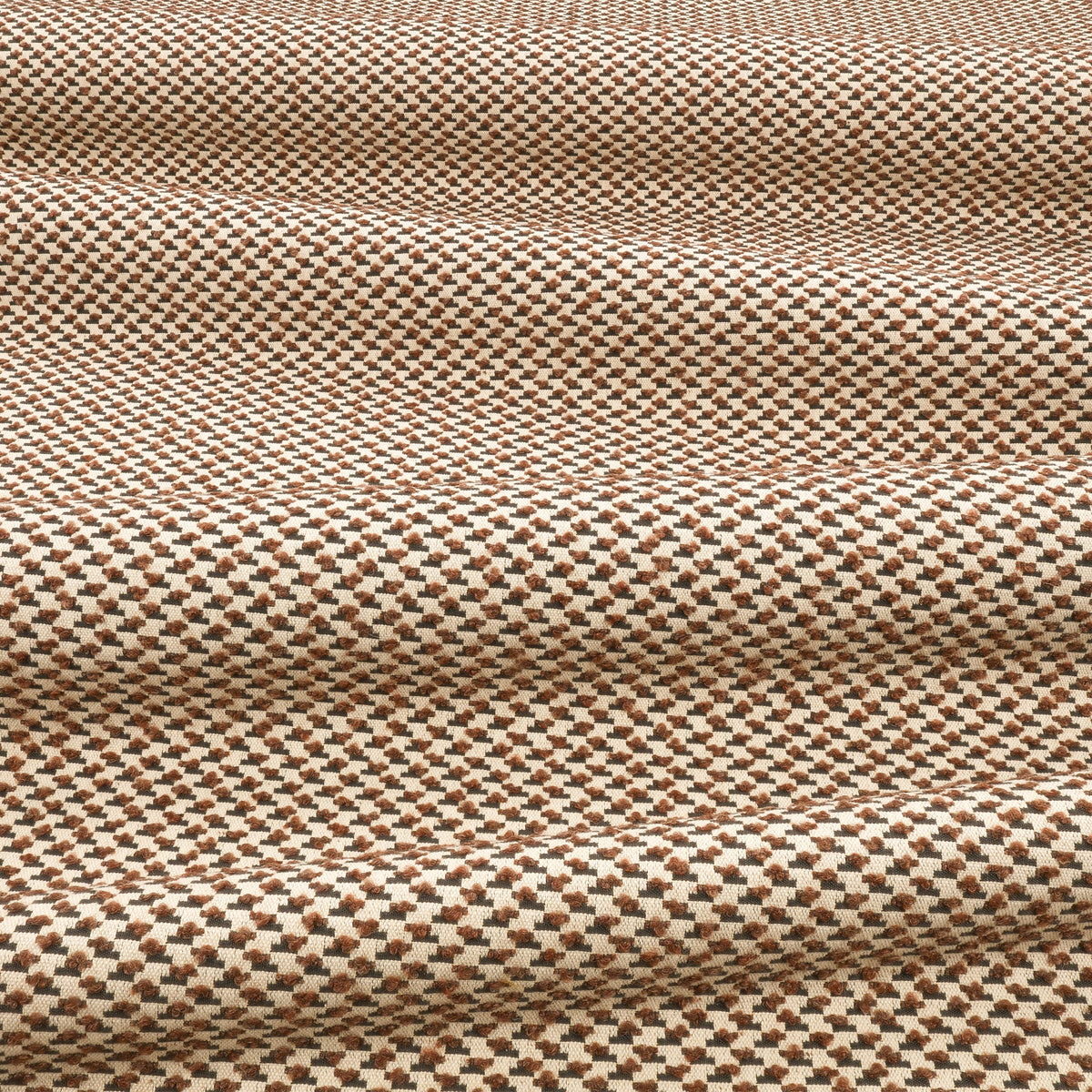 Ida Chocolate Lowen Fabric by Romo draped