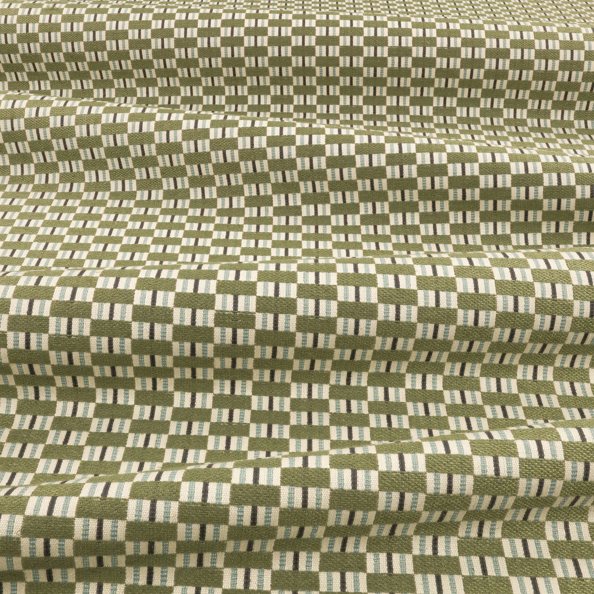 Bodin Fern Lowen Fabric by Romo draped