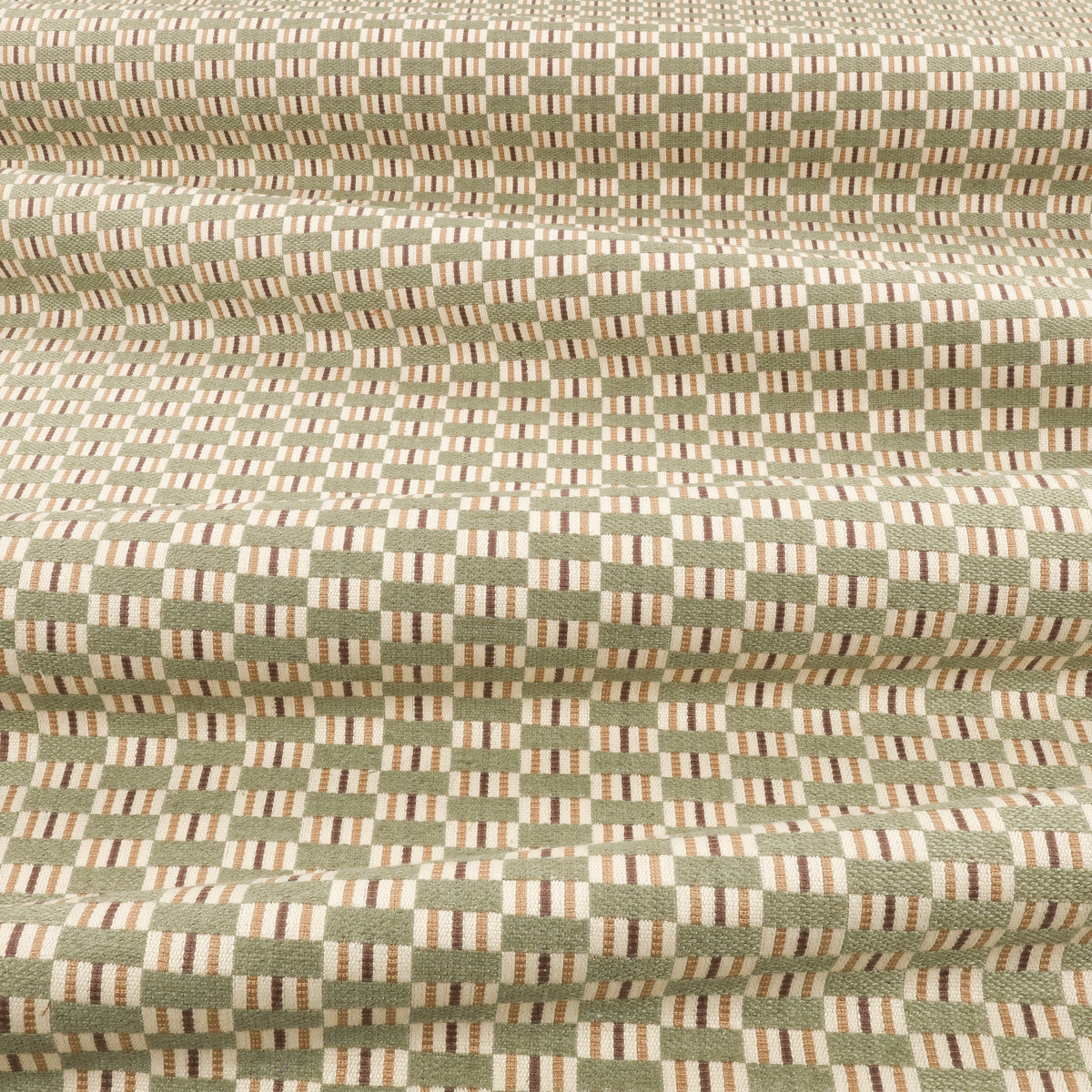 Bodin Lichen Lowen Fabric by Romo draped