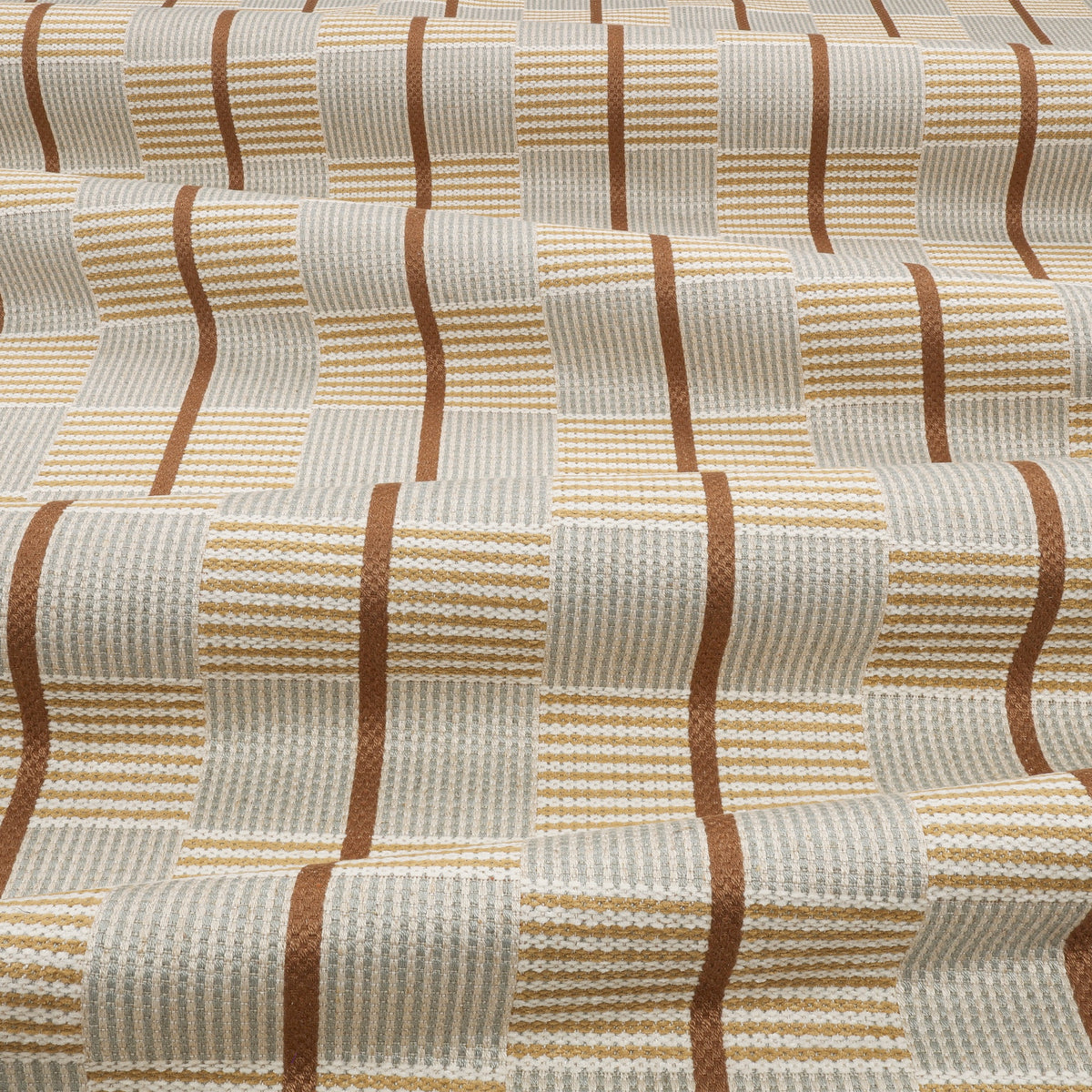 Elmore Straw Lowen Fabric by Romo draped