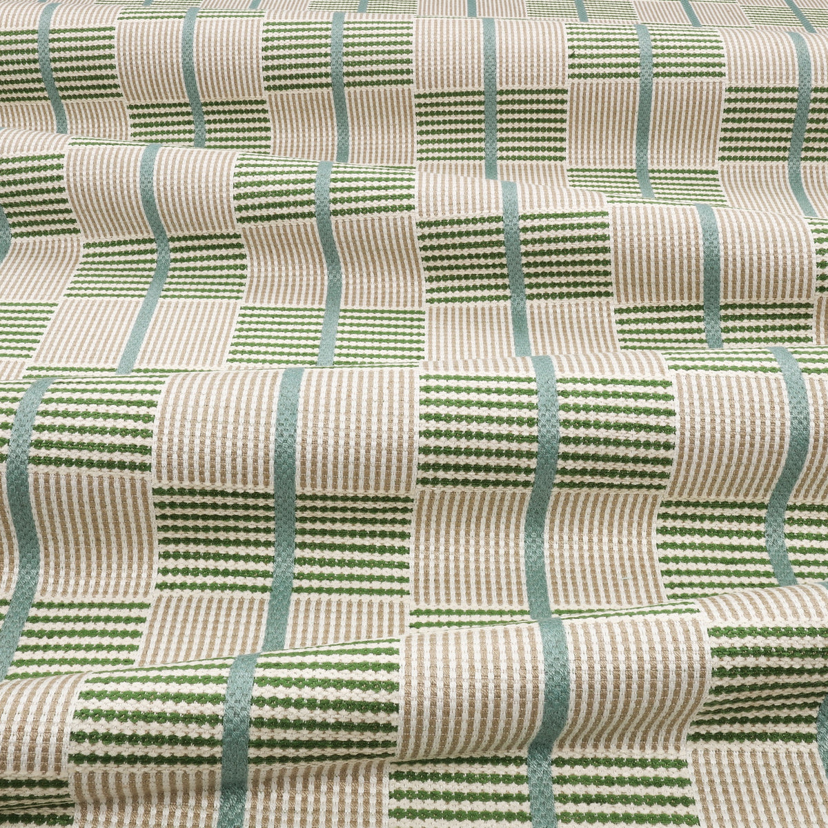Elmore Thyme Lowen Fabric by Romo draped
