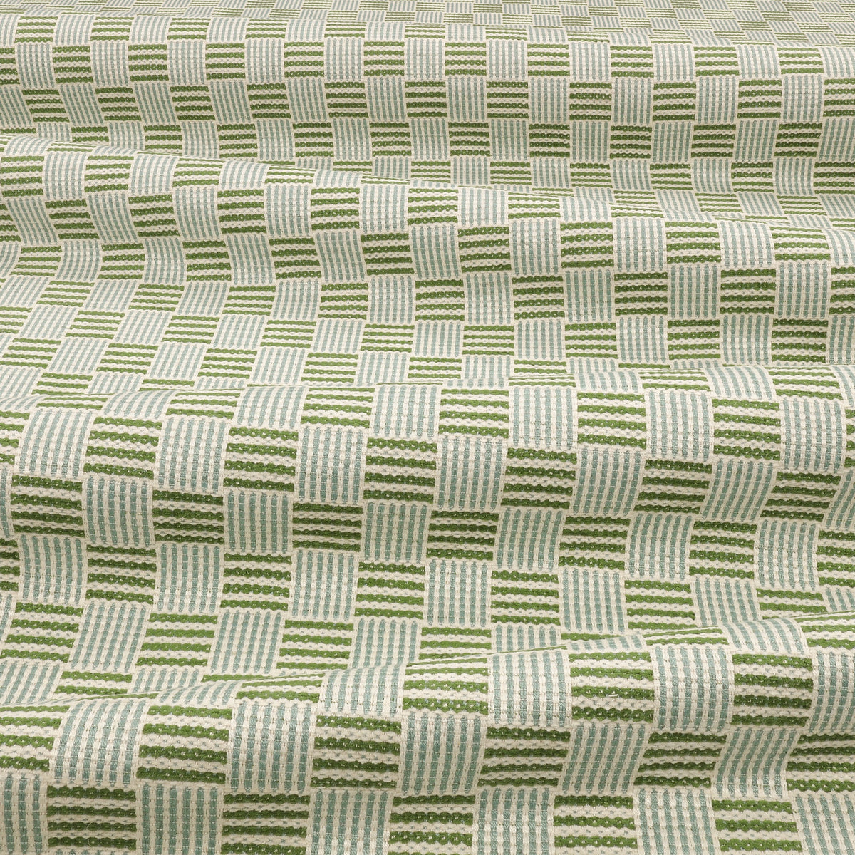 Coby Thyme Lowen Fabric by Romo draped