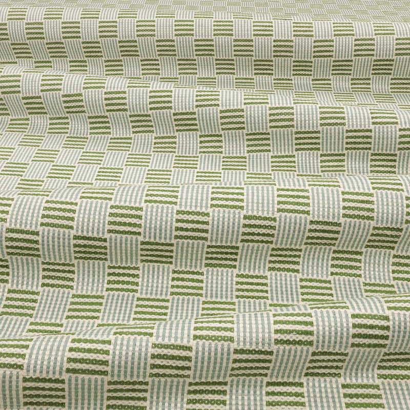 Coby Thyme Lowen Fabric by Romo draped