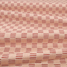 Coby Rouge Lowen Fabric by Romo draped