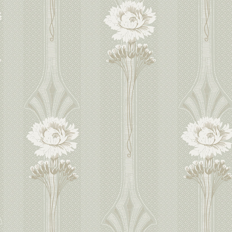 811-18 Margareta Garden Green Ett Hem Wallpaper by Sandberg