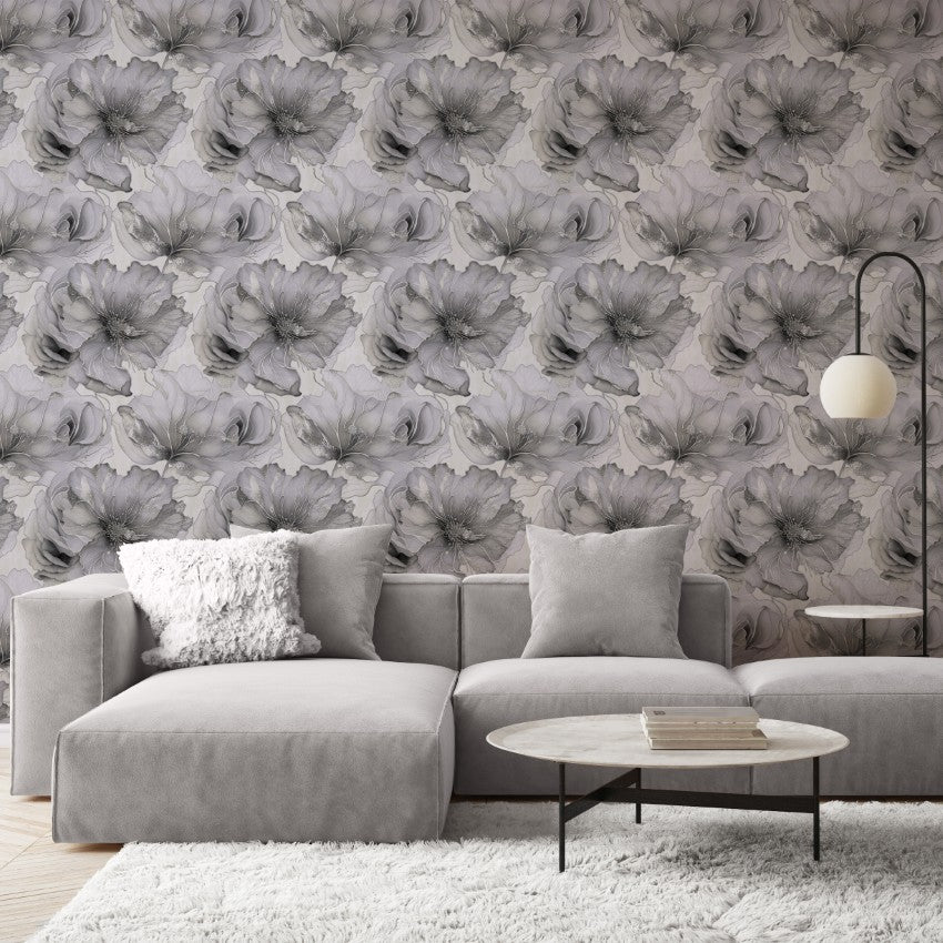811323 Renata Floral Grey Wallpaper by Muriva