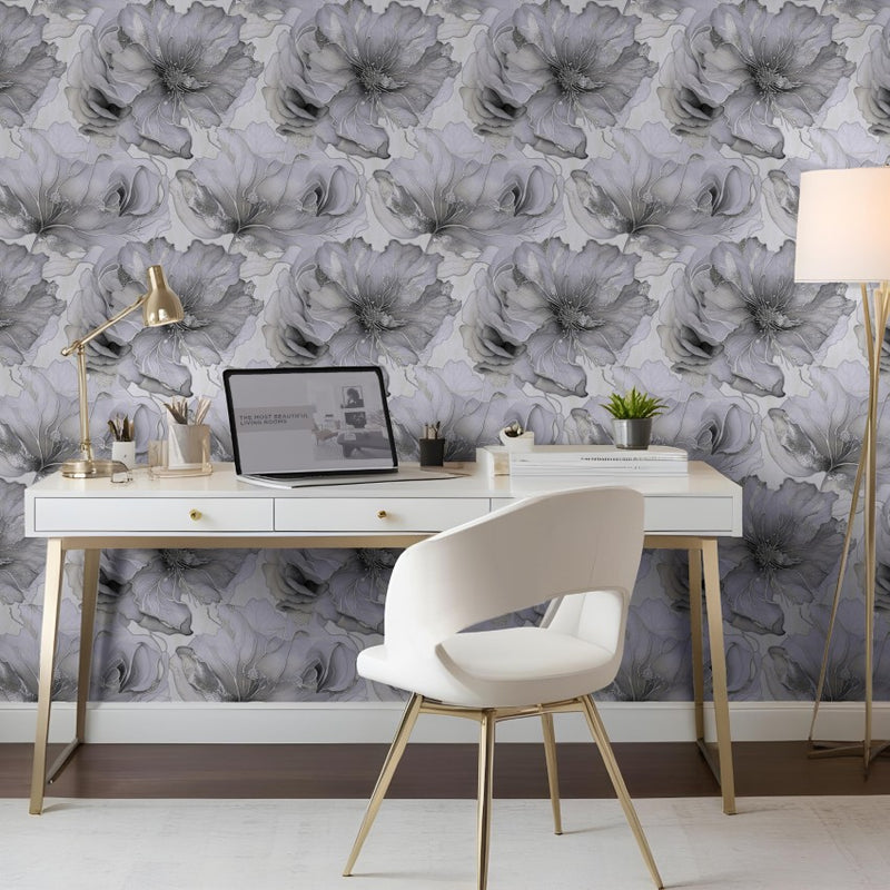 811323 Renata Floral Grey Wallpaper by Muriva