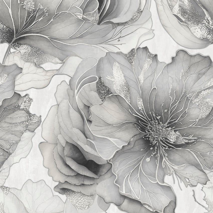 811323 Renata Floral Grey Wallpaper by Muriva