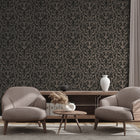 81253 Dark Brown Mayfair / Loft Damask Flock Urban Classics Wallpaper By Hohenberger Galerie