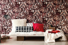 81265 Elephant Leaf Burgundy Feel Wallpaper By Hohenberger