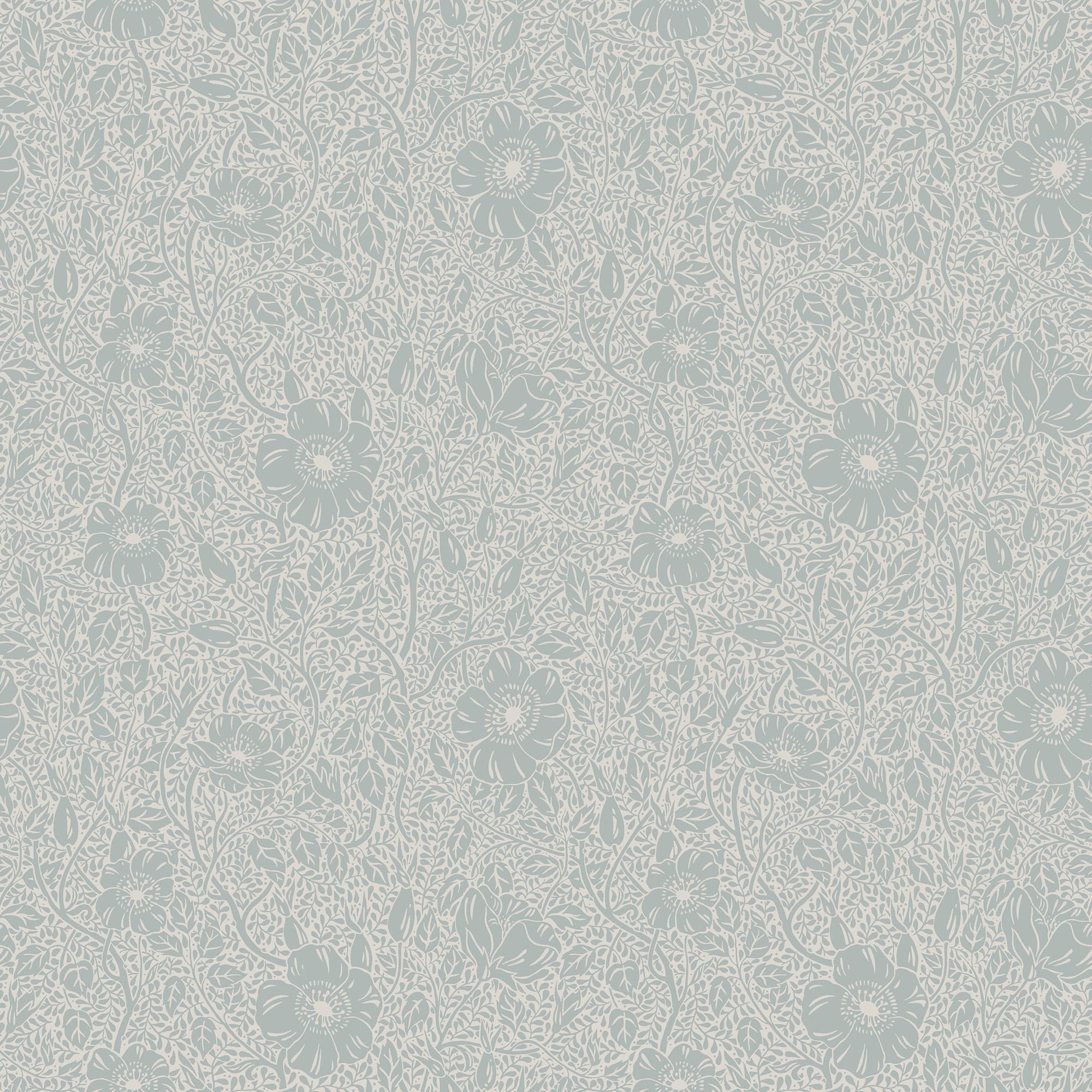 814-56 Misty Blue Anton Trädgården Wallpaper by Sandberg