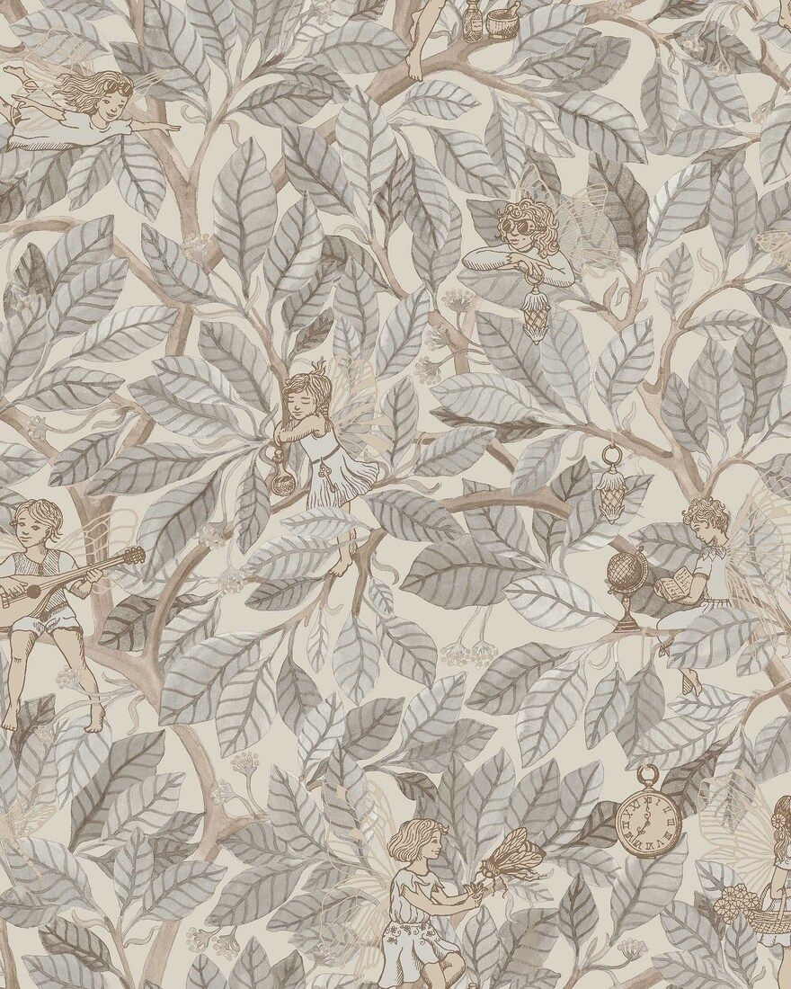 8140 Fairies Grey Wallpaper by Boråstapeter