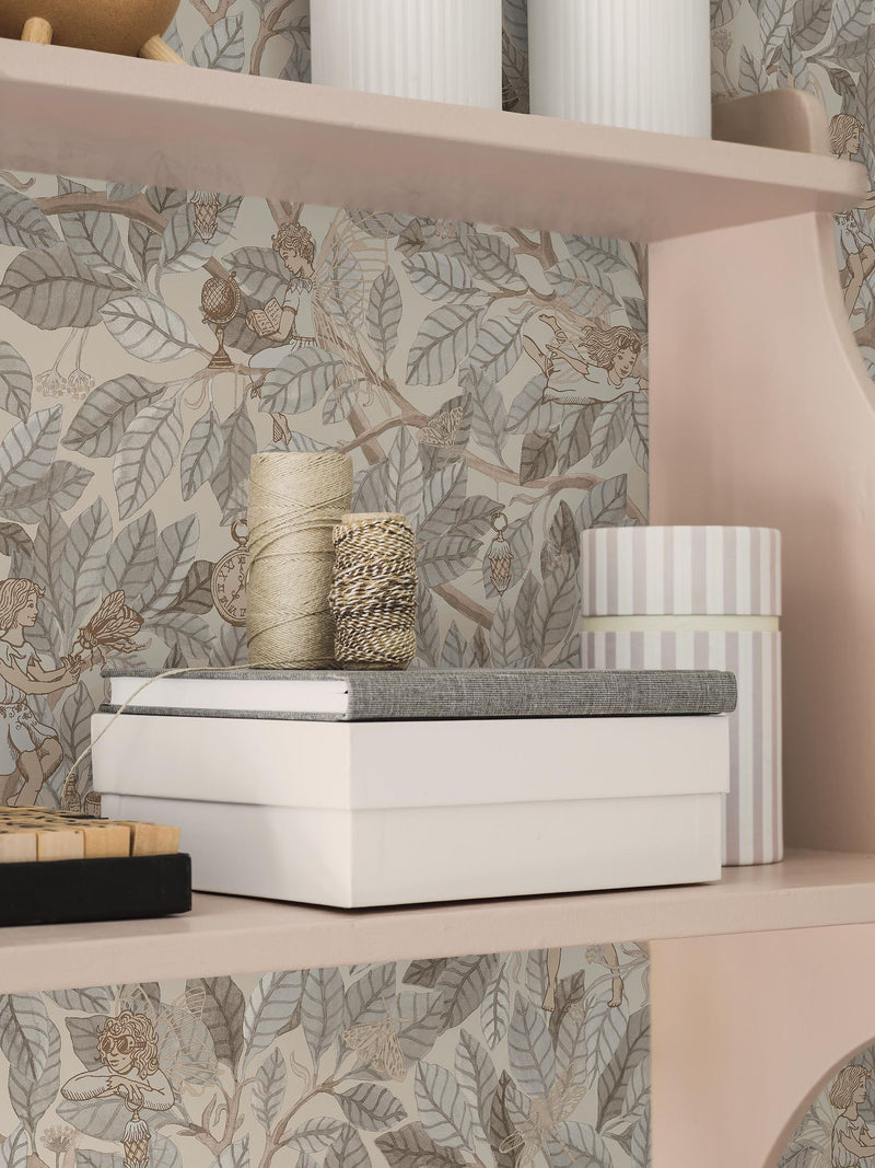 8140 Fairies Grey Wallpaper by Boråstapeter