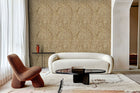 81423 Fleur Gold Cerra Wallpaper by Galerie - Room
