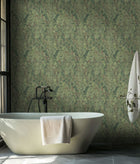 81424 Fleur Green Cerra Wallpaper by Galerie - Room