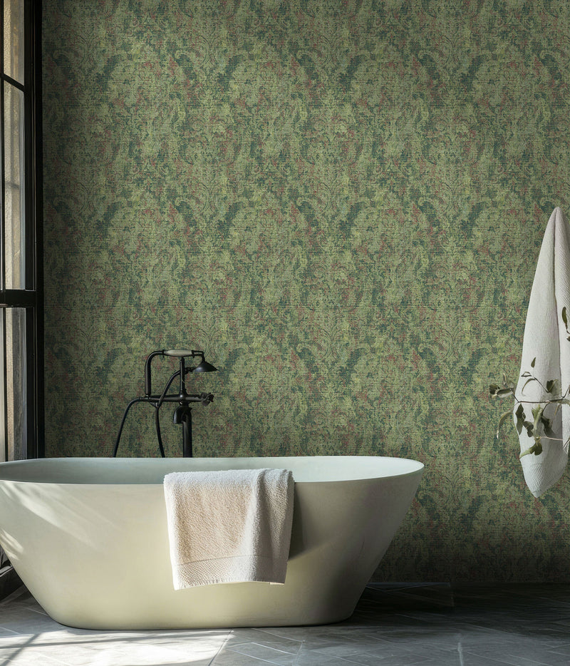 81424 Fleur Green Cerra Wallpaper by Galerie - Room