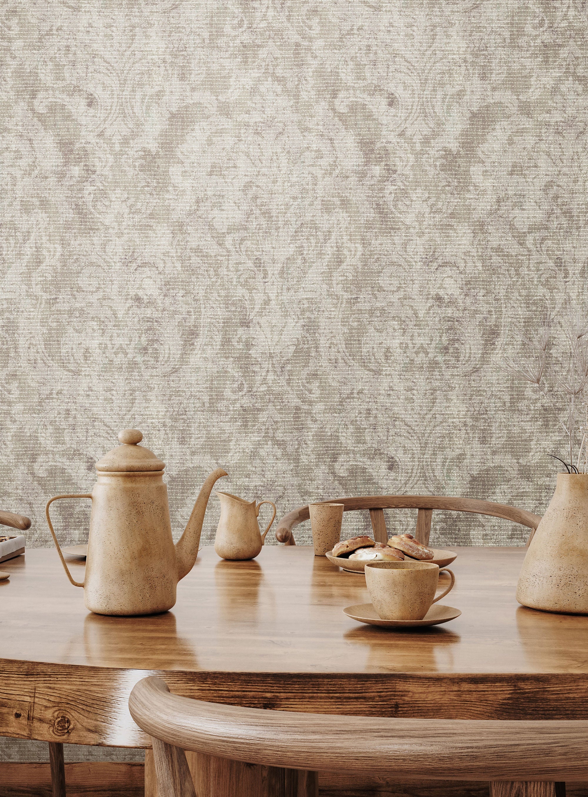 81427 Fleur Sand Cerra Wallpaper by Galerie - Room