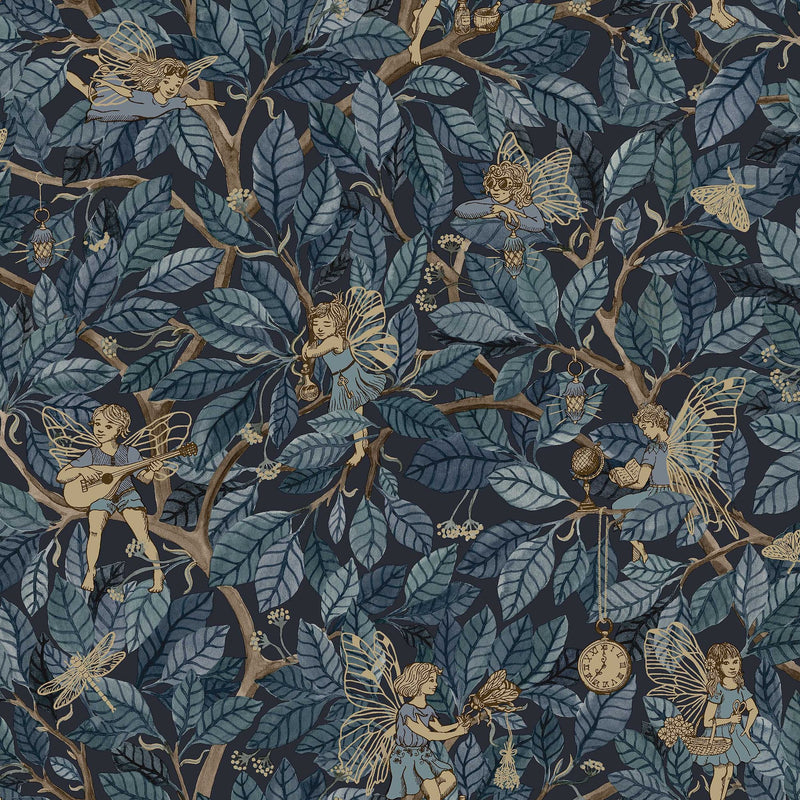 8142 Fairies Blue Wallpaper by Boråstapeter