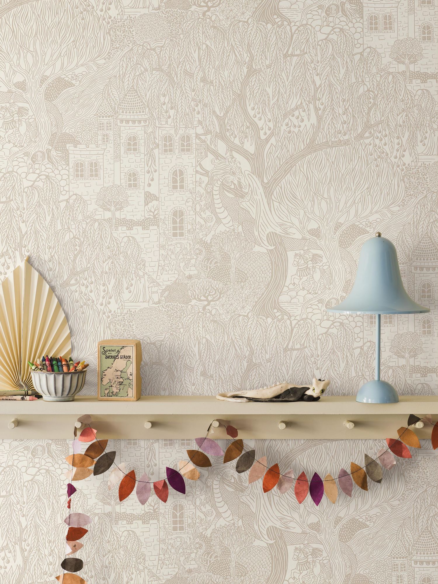 8143 Kingdom of the Willow Beige Wallpaper by Boråstapeter