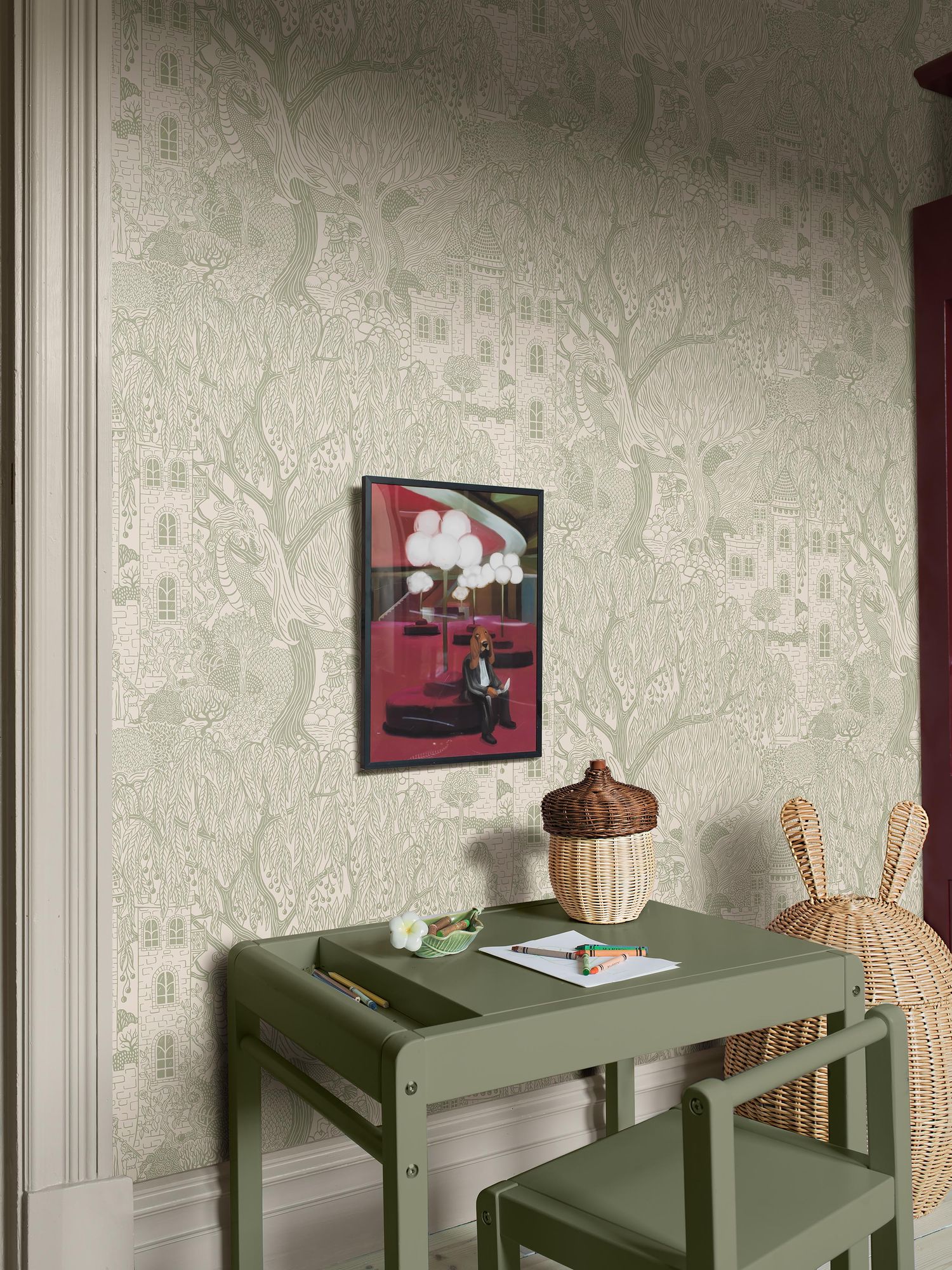 8144 Kingdom of the Willow Green Wallpaper by Boråstapeter