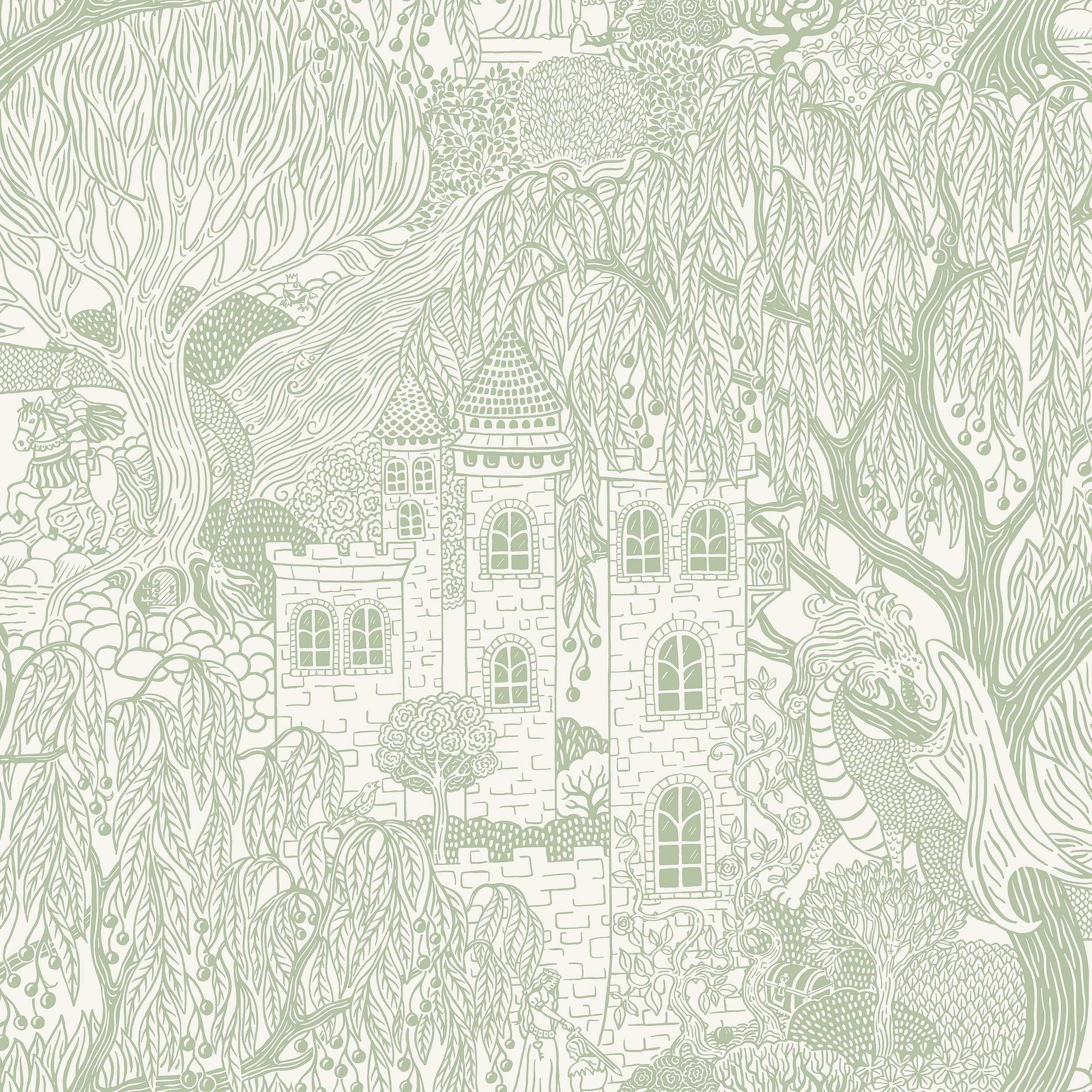 8144 Kingdom of the Willow Green Wallpaper by Boråstapeter