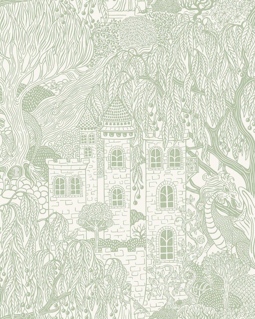 8144 Kingdom of the Willow Green Wallpaper by Boråstapeter