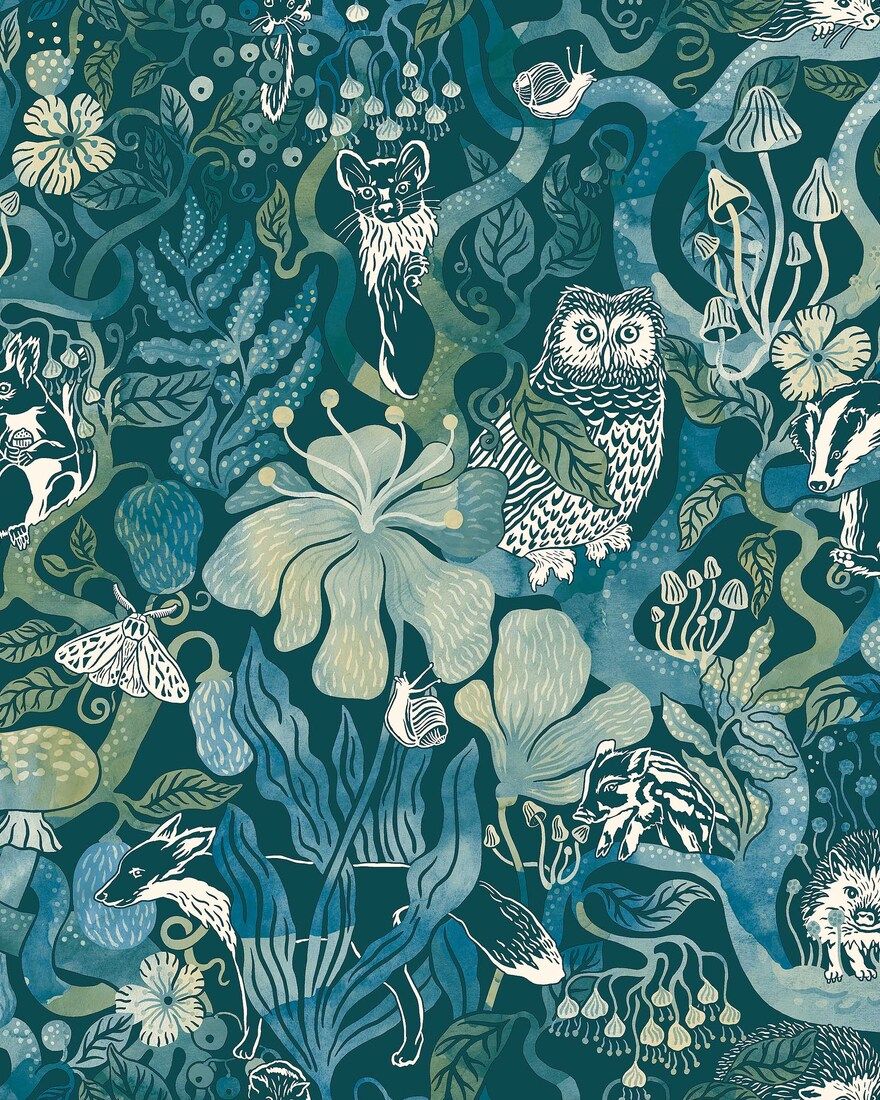 8149 Magic Woods Blue Wallpaper by Boråstapeter