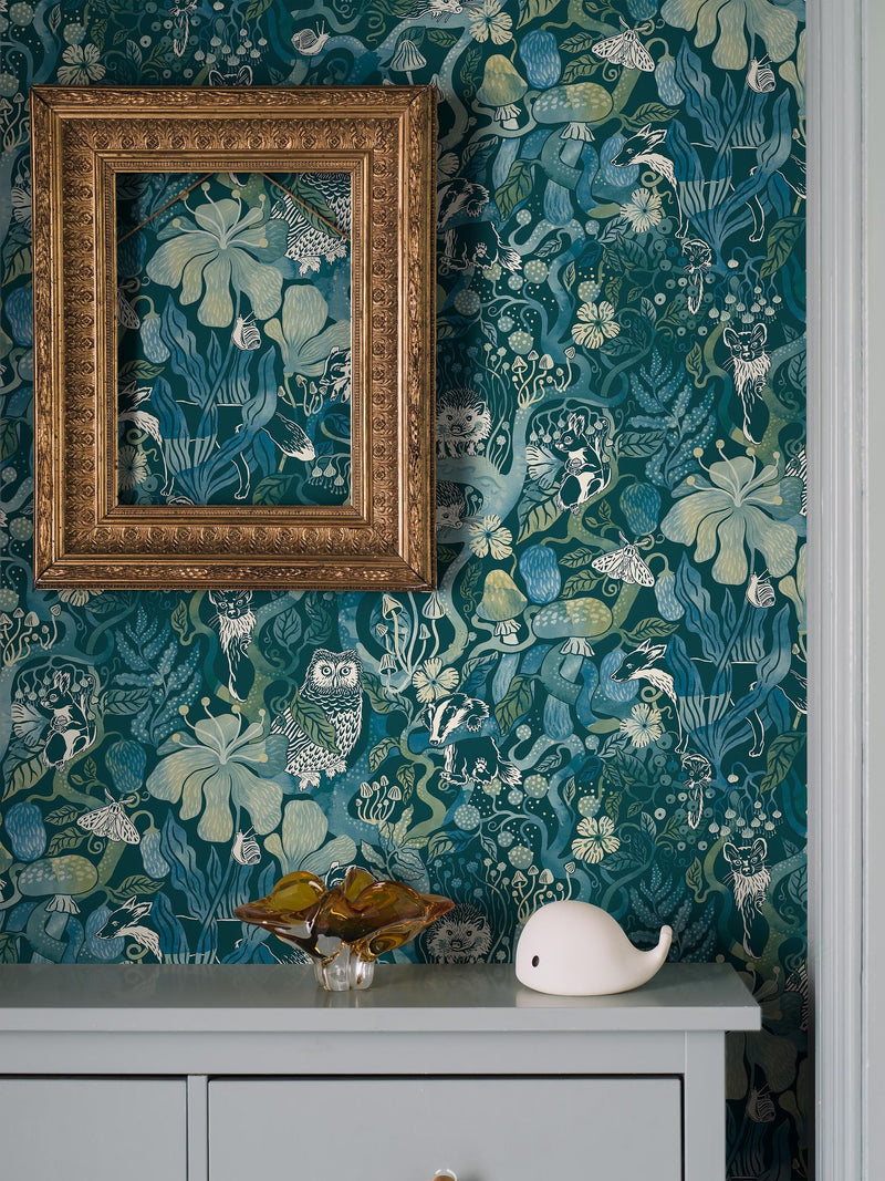8149 Magic Woods Blue Wallpaper by Boråstapeter