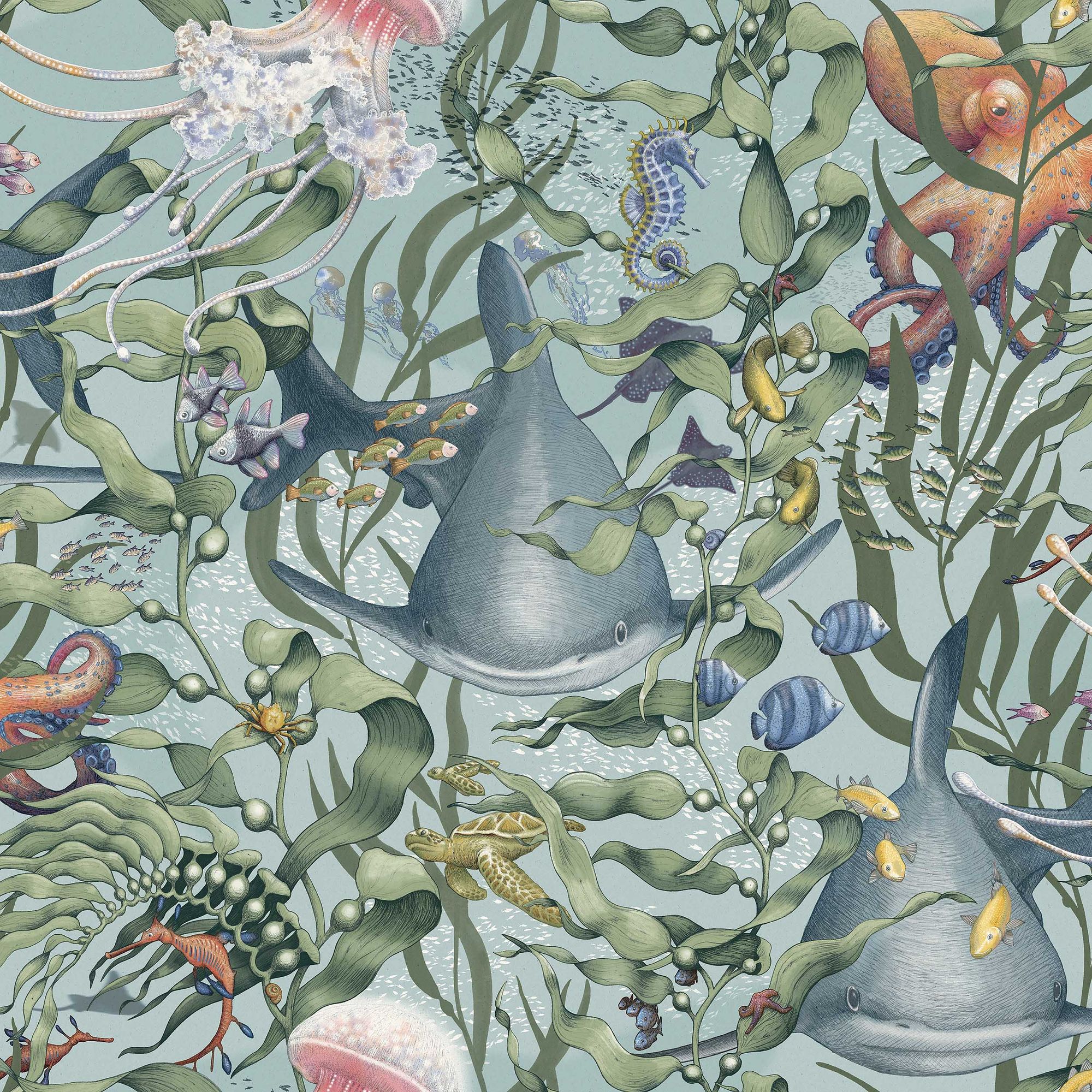 8152 Underwater Magic Turquoise Wallpaper by Boråstapeter