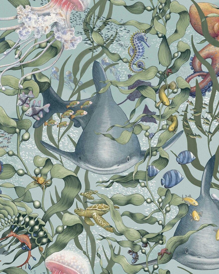 8152 Underwater Magic Turquoise Wallpaper by Boråstapeter