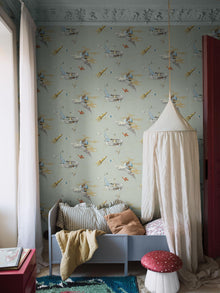 8154 Space Adventure Green Wallpaper by Boråstapeter