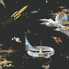 8155 Space Adventure Black Wallpaper by Boråstapeter
