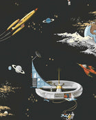 8155 Space Adventure Black Wallpaper by Boråstapeter