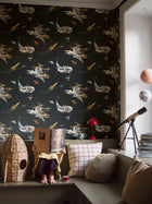 8155 Space Adventure Black Wallpaper by Boråstapeter