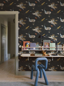8155 Space Adventure Black Wallpaper by Boråstapeter