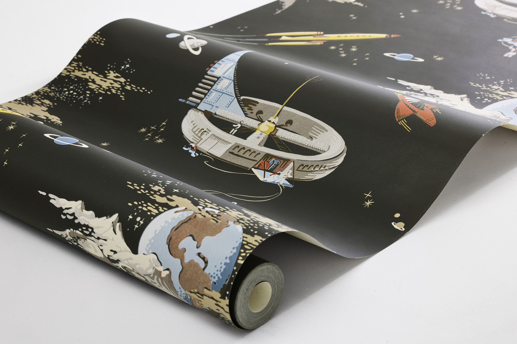 8155 Space Adventure Black Wallpaper by Boråstapeter