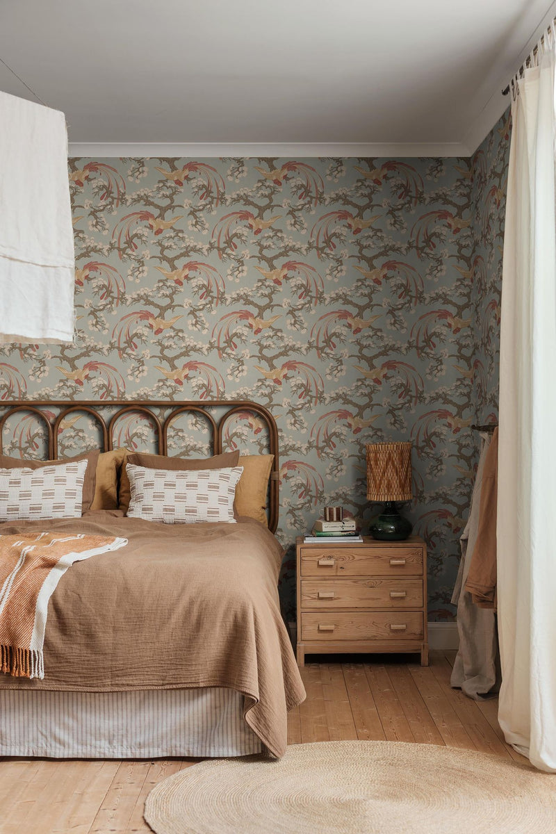 8160 Fenix Light Blue Charm Wallpaper by Boråstapeter