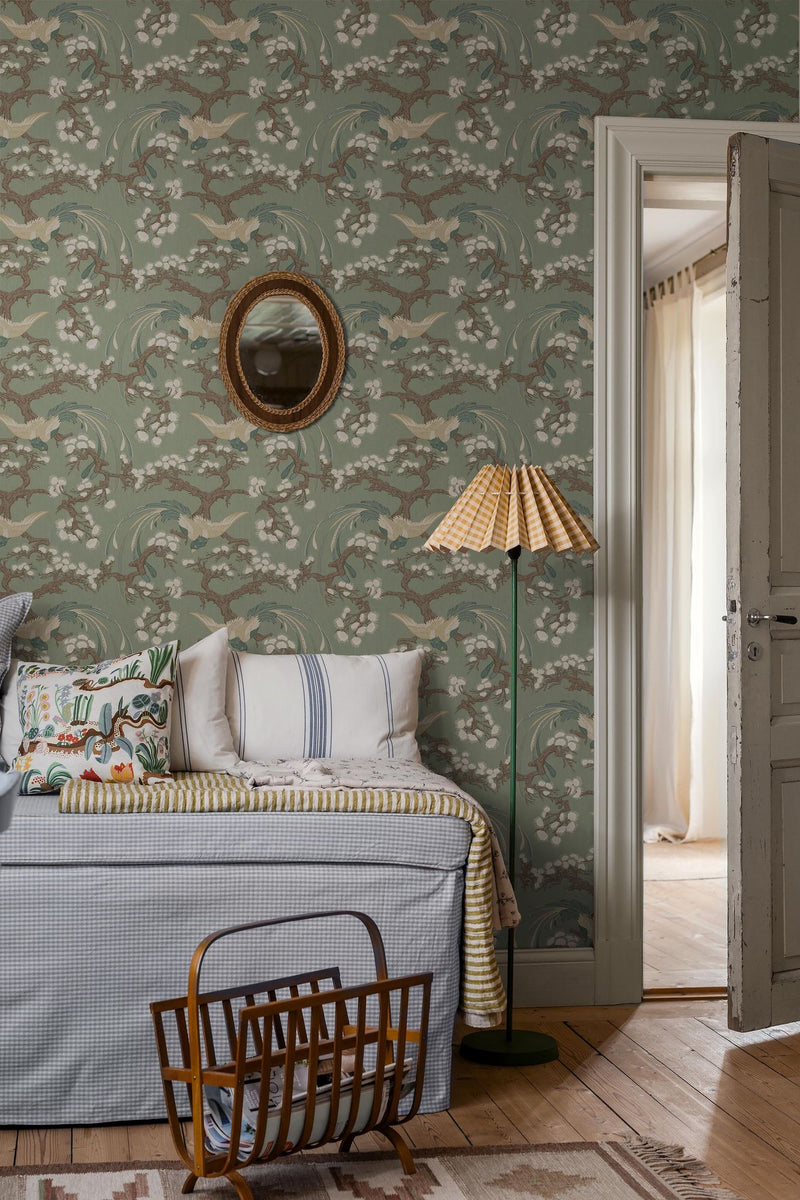 8161 Fenix Light Green Charm Wallpaper by Boråstapeter
