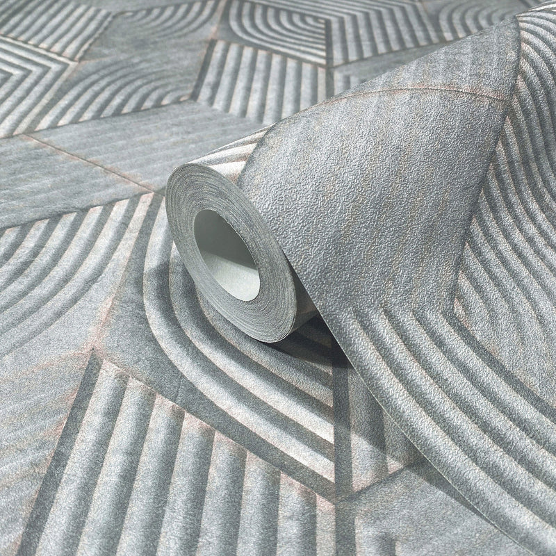 81620 3D-Optik The New Design Book Grey and Green Wallpaper By Galerie