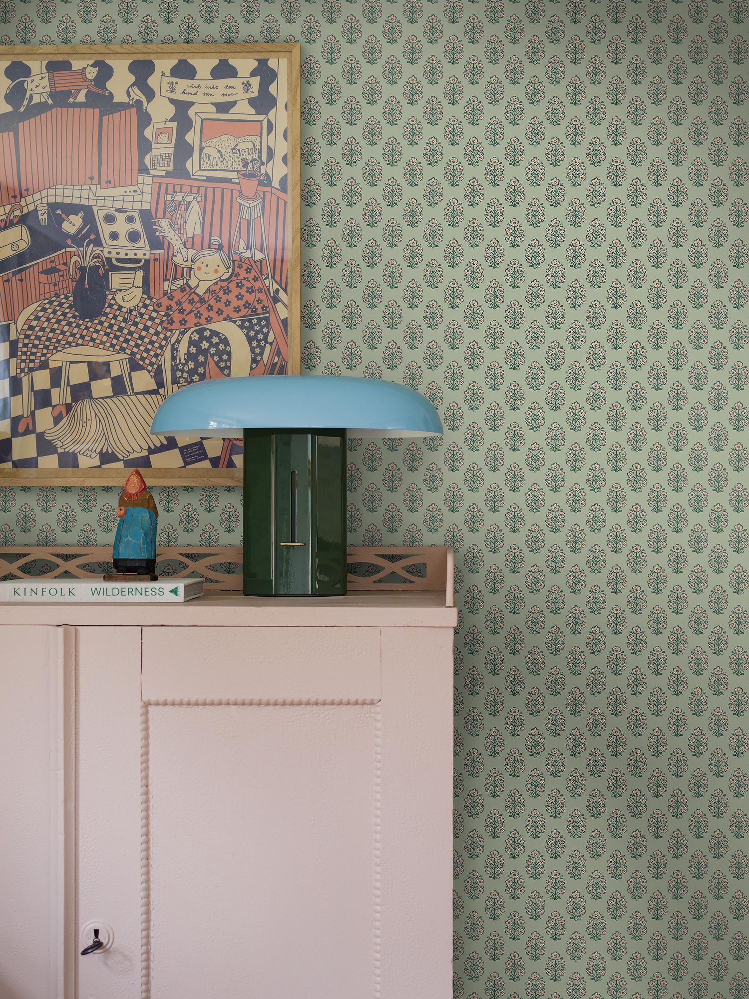 8168 Sibylla Dark Green Charm Wallpaper by Boråstapeter