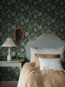 8173 Delilah Dark Green Charm Wallpaper by Boråstapeter