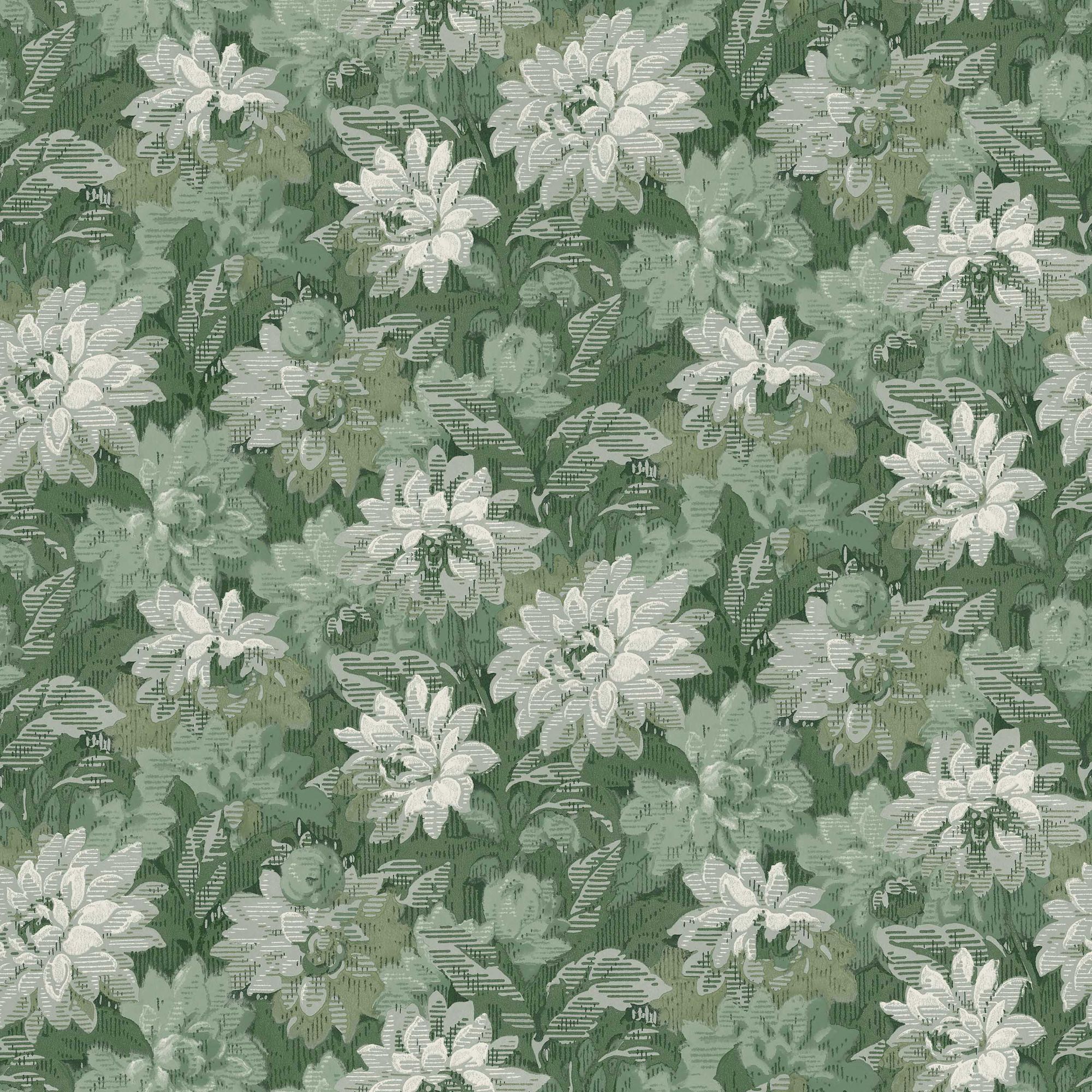 8173 Delilah Dark Green Charm Wallpaper by Boråstapeter