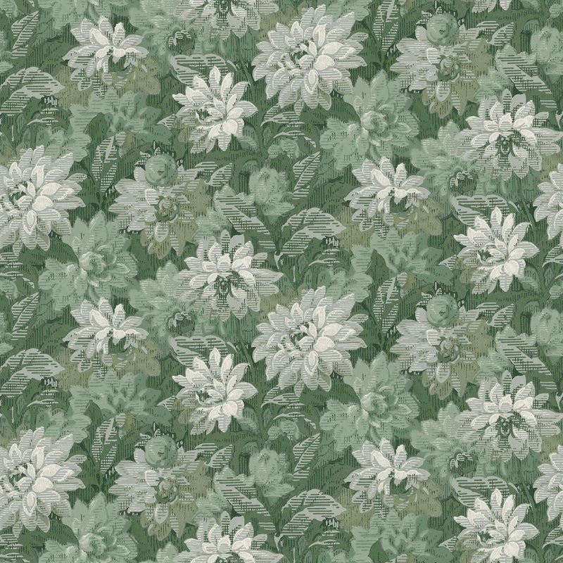 8173 Delilah Dark Green Charm Wallpaper by Boråstapeter