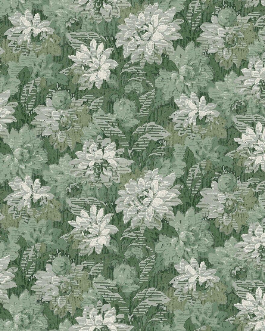 8173 Delilah Dark Green Charm Wallpaper by Boråstapeter