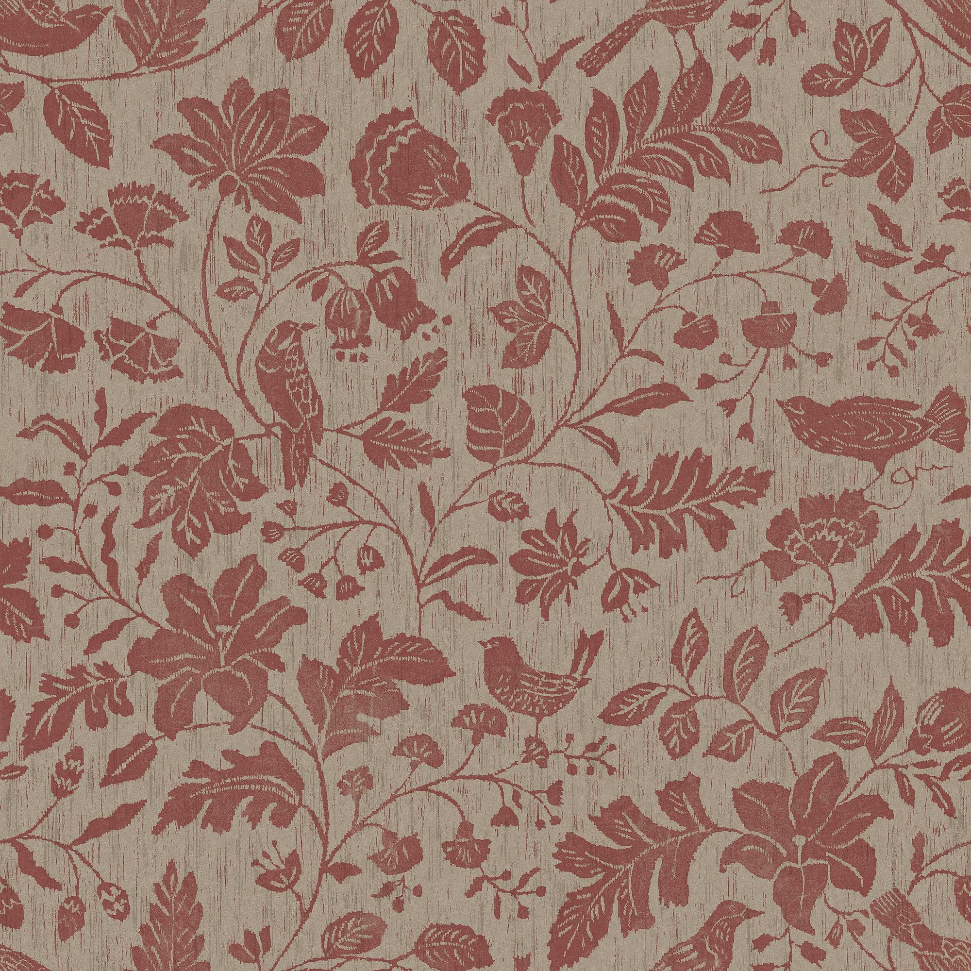 8186 Isidor Dark Red Charm Wallpaper by Boråstapeter