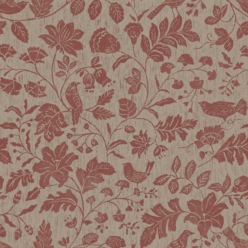 8186 Isidor Dark Red Charm Wallpaper by Boråstapeter