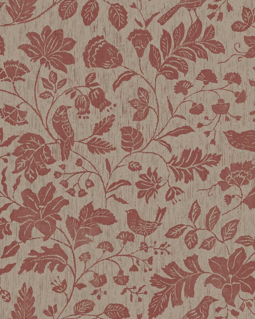 8186 Isidor Dark Red Charm Wallpaper by Boråstapeter