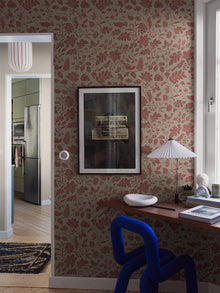 8186 Isidor Dark Red Charm Wallpaper by Boråstapeter