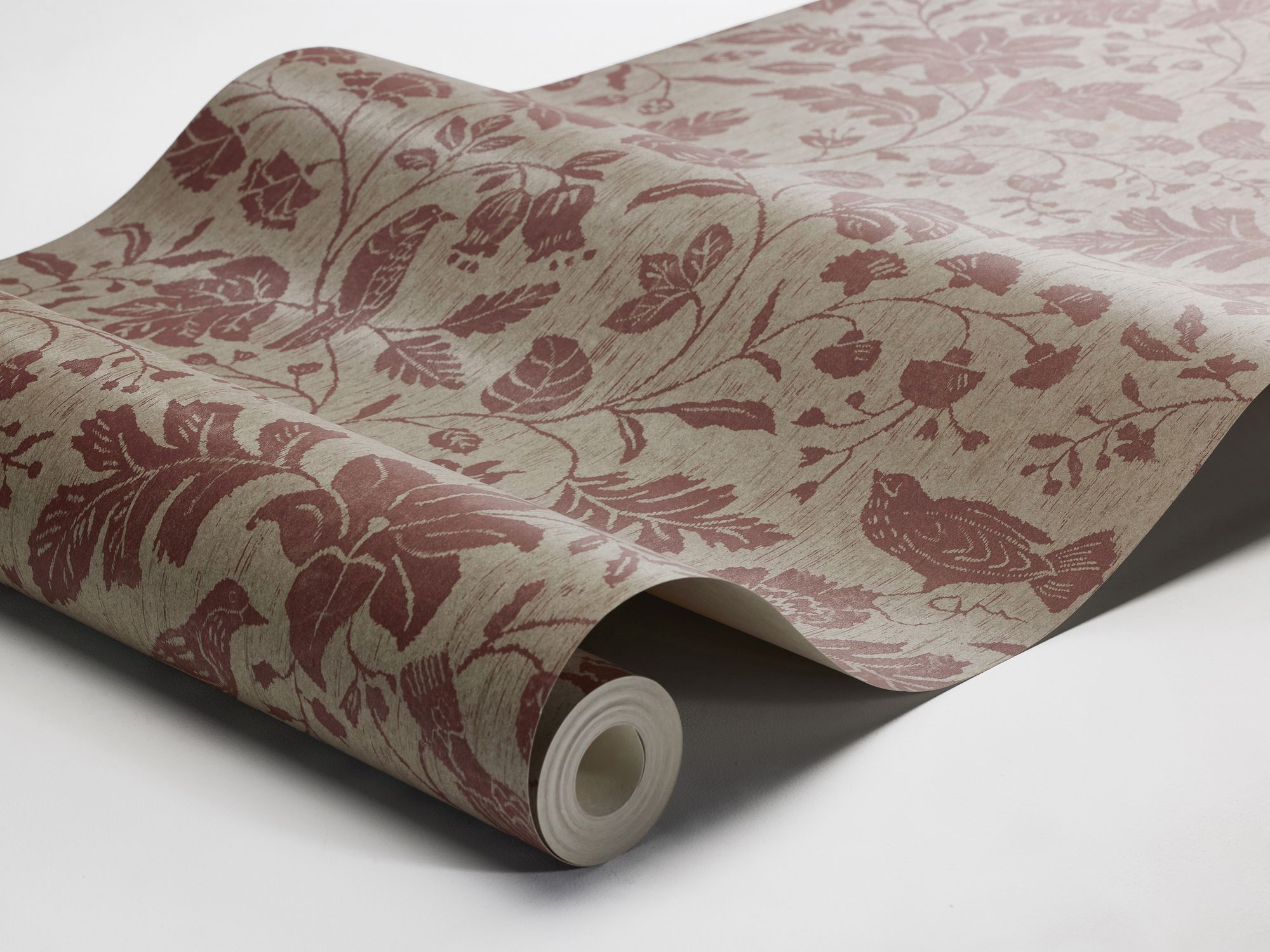 8186 Isidor Dark Red Charm Wallpaper by Boråstapeter