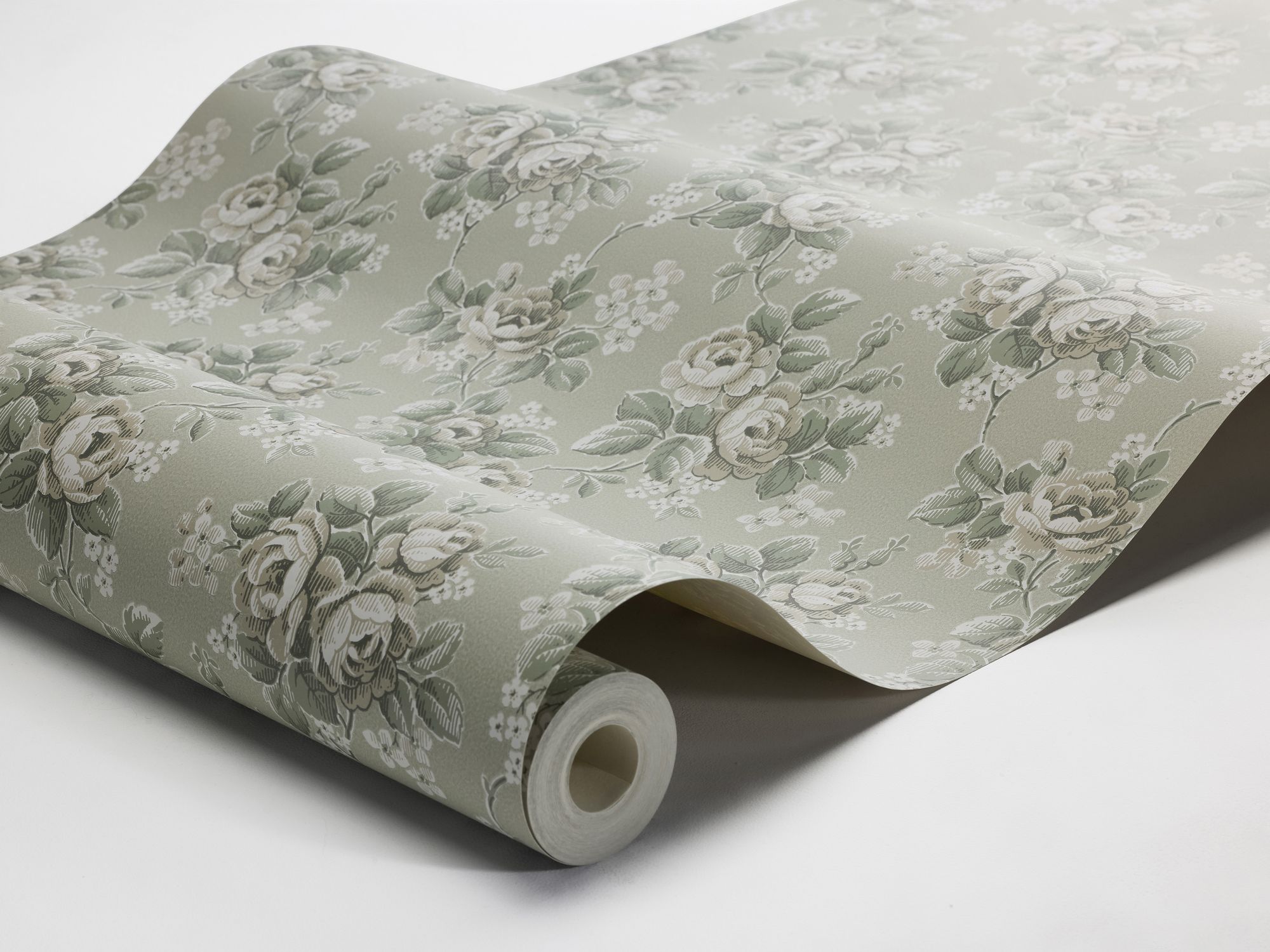 8188 Helena Light Green Charm Wallpaper by Boråstapeter